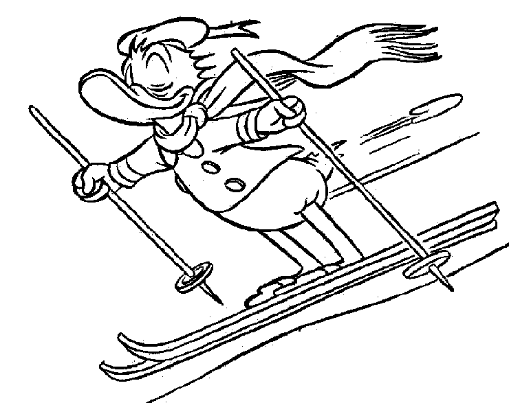 Donald esquiando