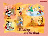 El raton Mickey, el Pato Donald, Tribilin y Pluto